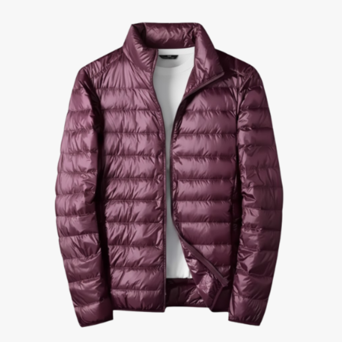 Ultra-Light White Duck Down Jacket - Wine Red