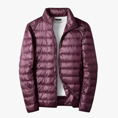 Ultra-Light White Duck Down Jacket - Wine Red