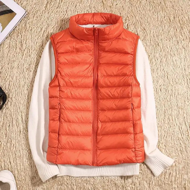 Ultra-Light Packable Down Vest - Orange