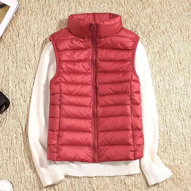 Ultra-Light Packable Down Vest - Red