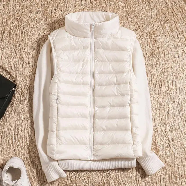 Ultra-Light Packable Down Vest - White