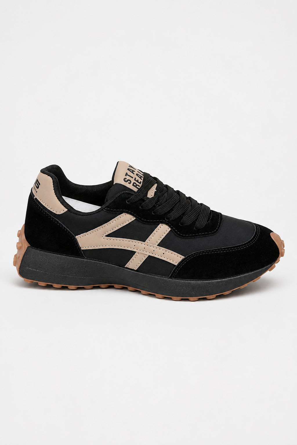Orthopedic Comfort Trainers - Black/Beige