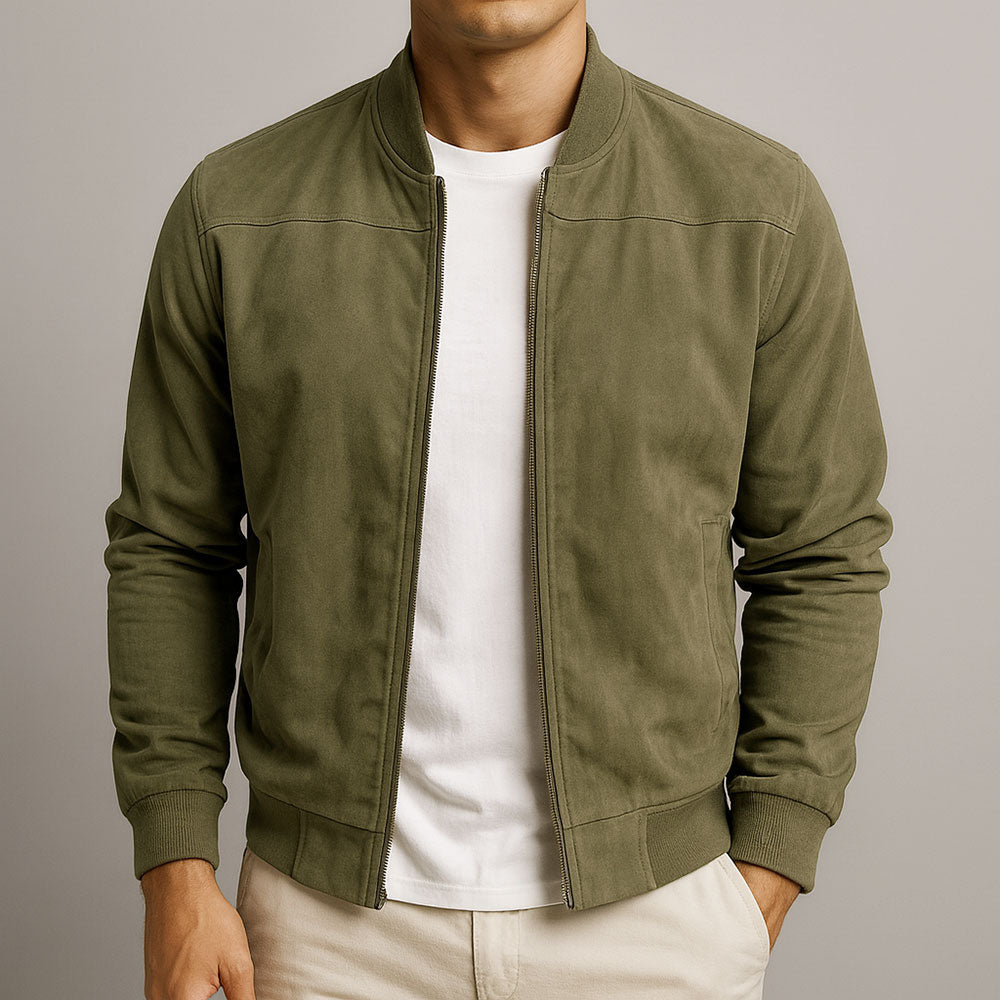 Suede Jacket - Army Green