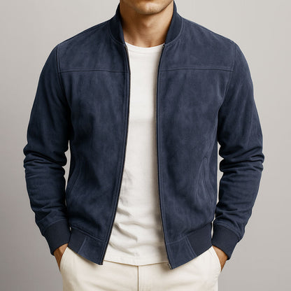 Suede Jacket - Navy Blue