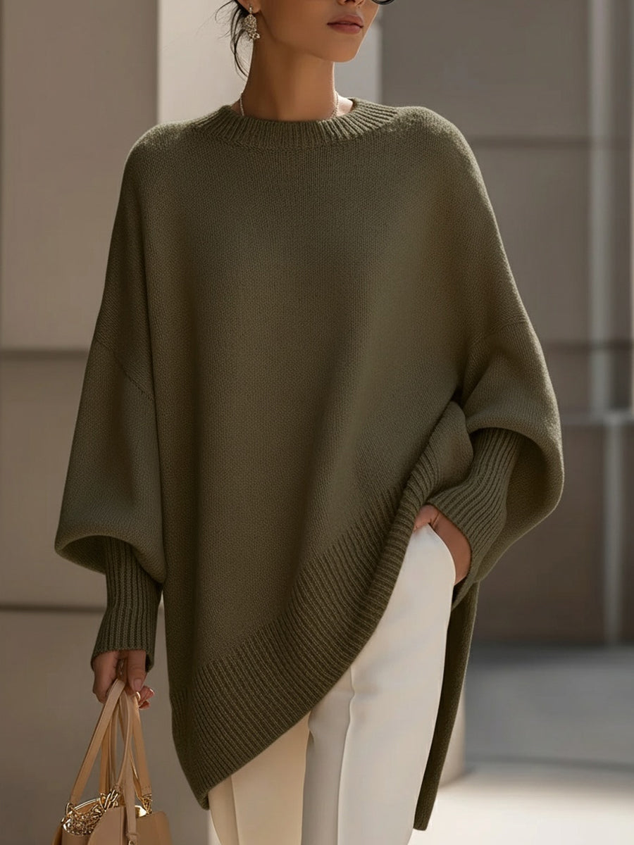 Oversized Poncho-Style Blouse - Pink