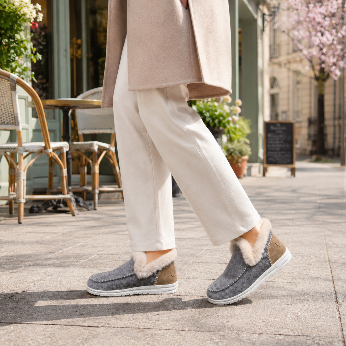 Fleece-Lined Supportive House Slippers