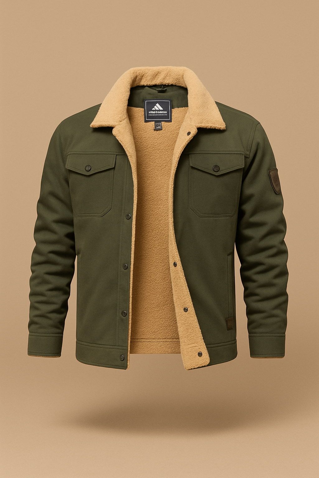 Borg-Collar Huntsman Jacket - Green