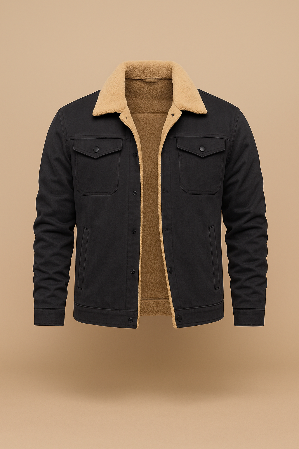 Borg-Collar Huntsman Jacket - Grey