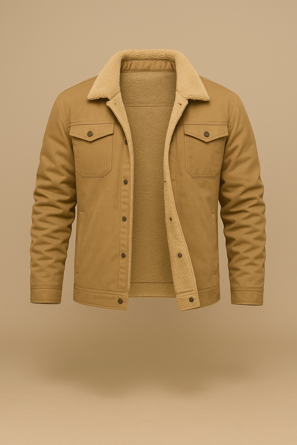 Borg-Collar Huntsman Jacket - Khaki