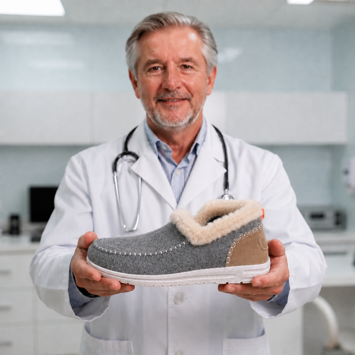 Fleece-Lined Supportive House Slippers