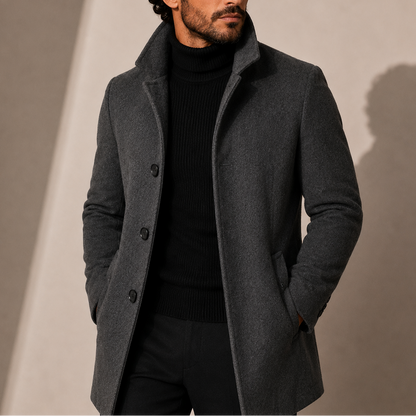 Stand Collar Winter Coat - Light Grey