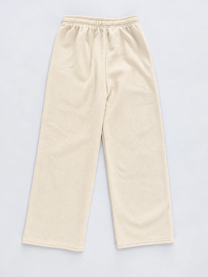 Fleece-Lined Wide-Leg Trousers