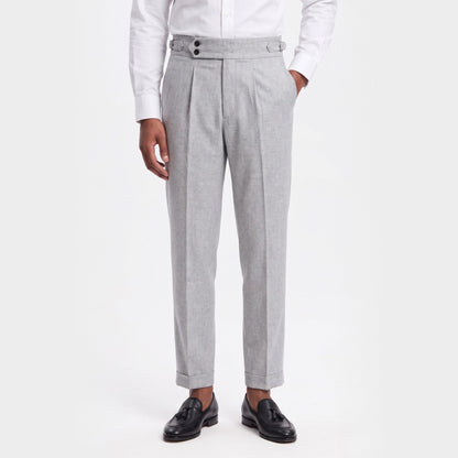 Adjuster Waistband Tapered Trousers - Grey
