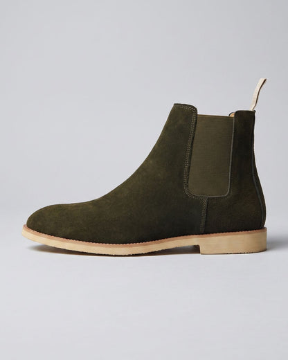 Suede Chelsea Boot - Army Green