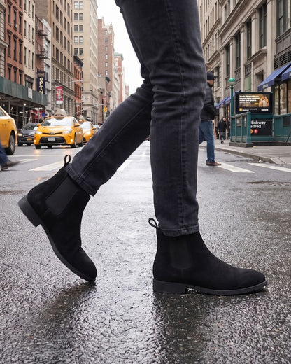 Suede Chelsea Boot - Black