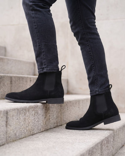 Suede Chelsea Boot - Black