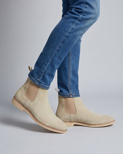 Suede Chelsea Boot - Beige