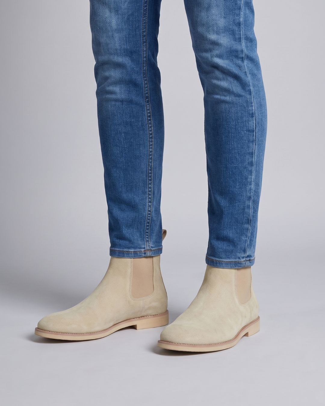Suede Chelsea Boot - Beige