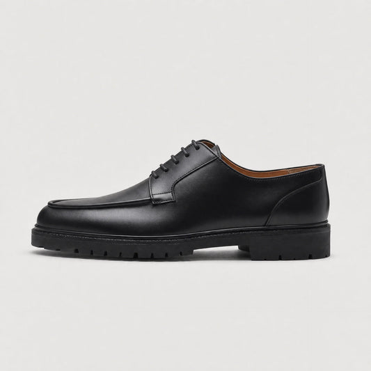 Black Leather Smart Derby Shoes