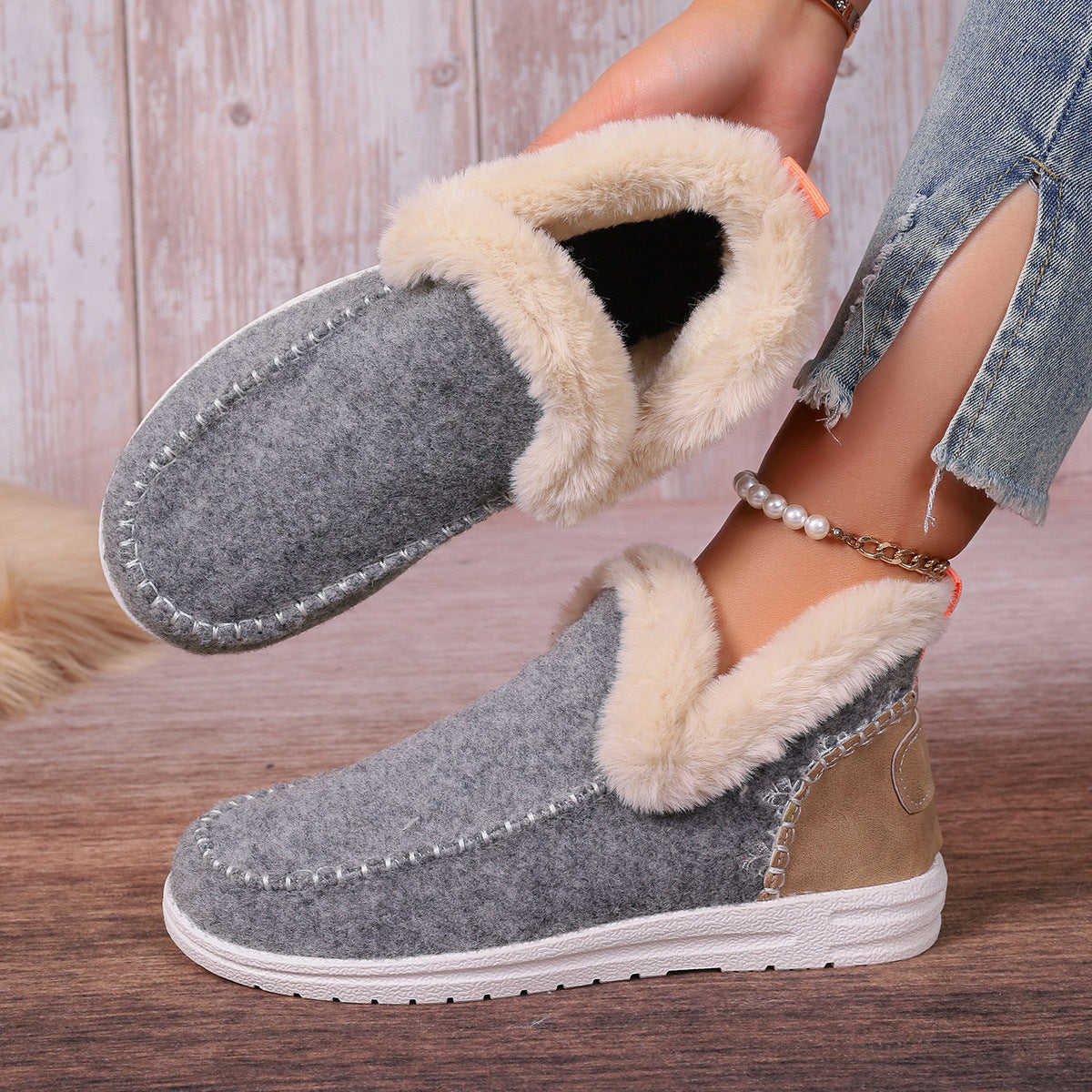 Fleece-Lined Supportive House Slippers