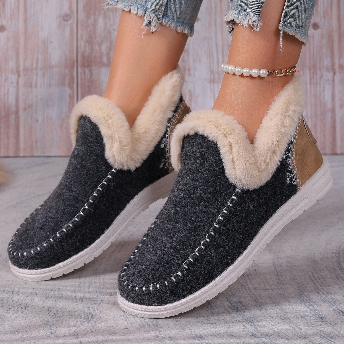 Fleece-Lined Supportive House Slippers