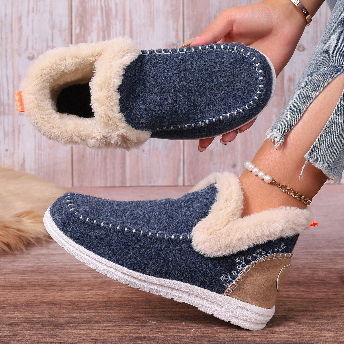 Fleece-Lined Supportive House Slippers