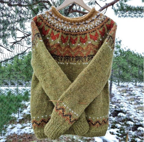 Vintage Icelandic Knit Sweater - Green