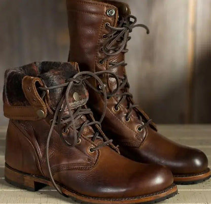 Lace-Up Mid-Calf Boots - Black, view 2