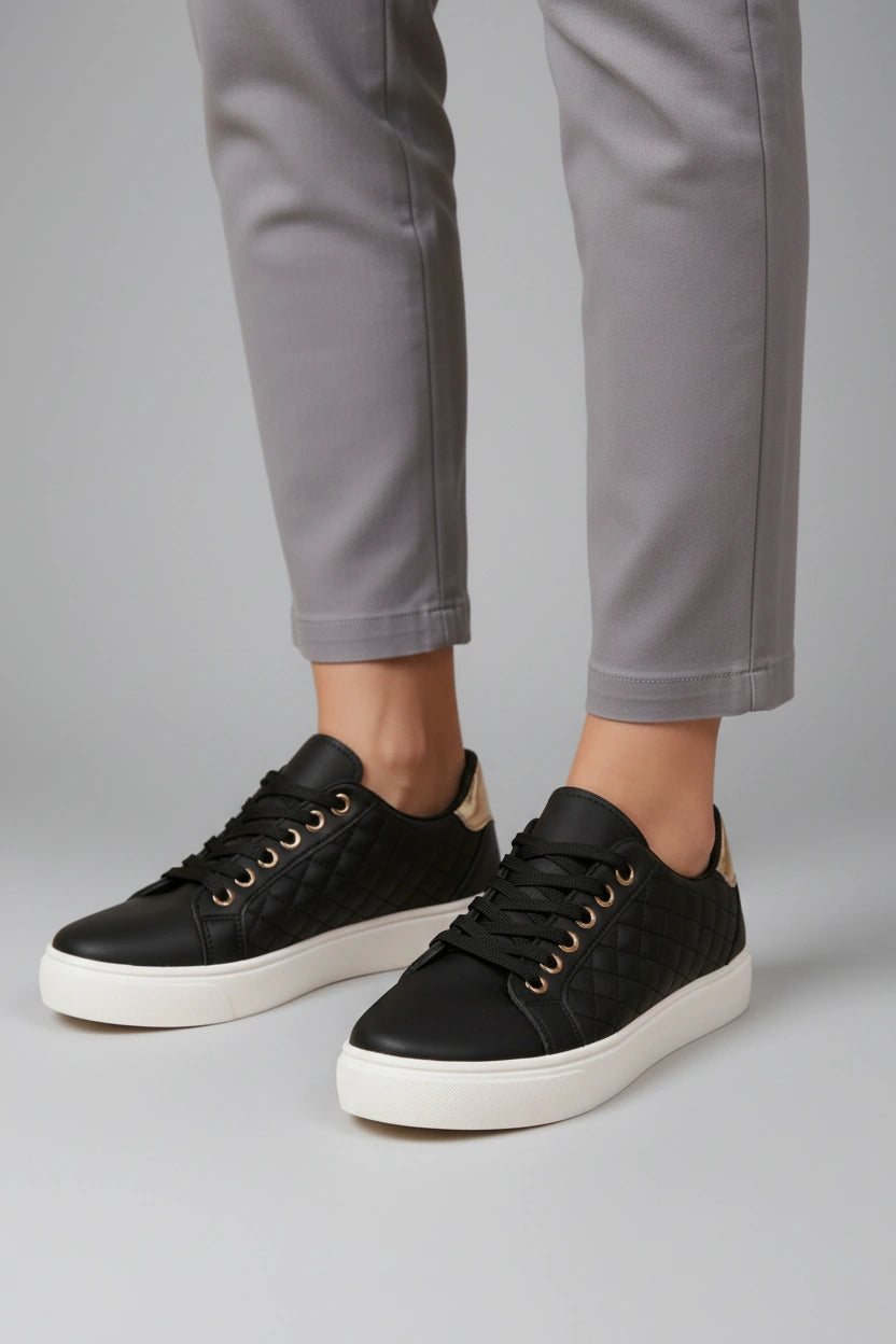 Ergonomic Quilted Low-Top Trainers