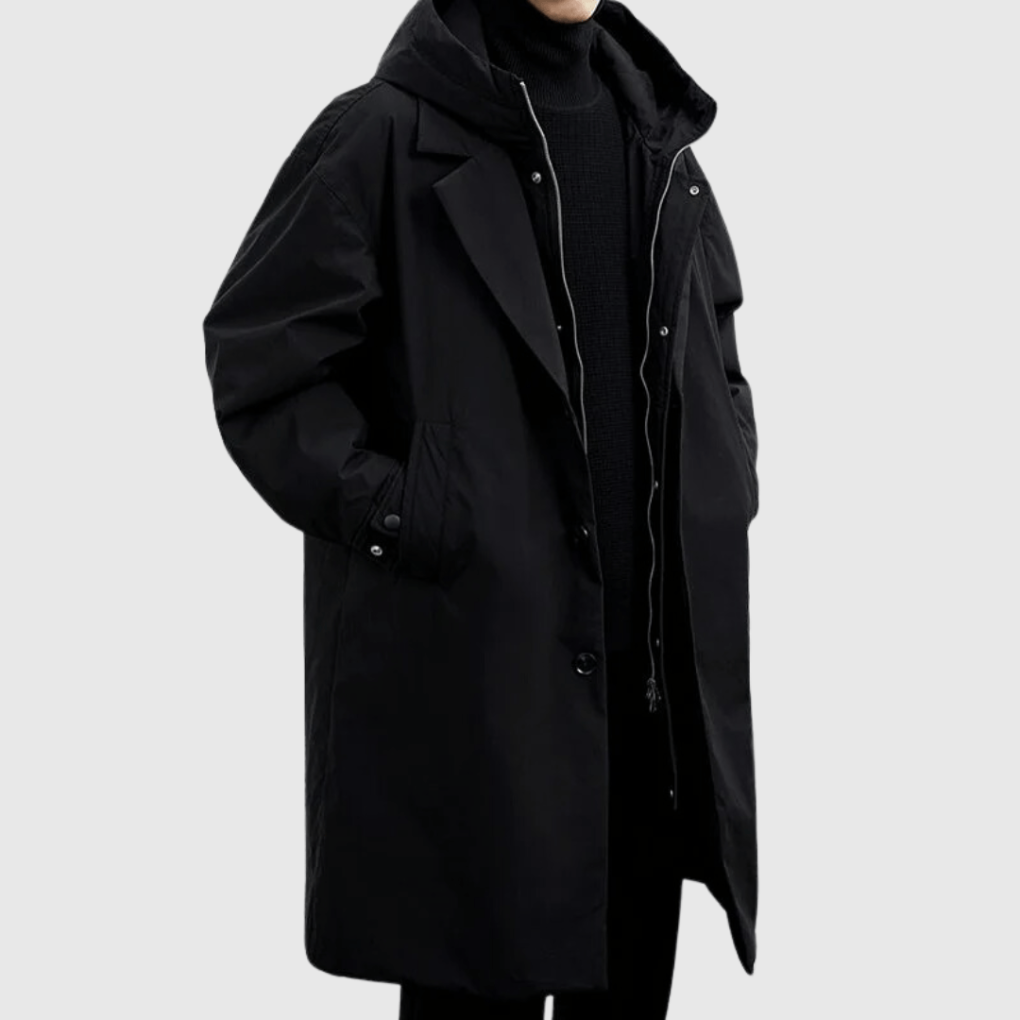 Waterproof All-Weather Raincoat - Black