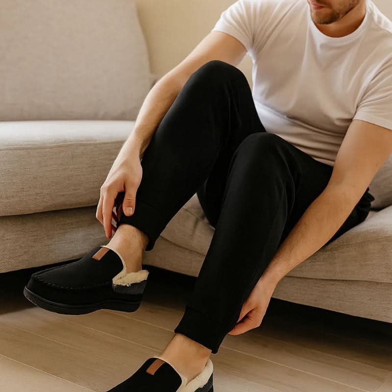 Wool-Feel Indoor Loafer Slippers
