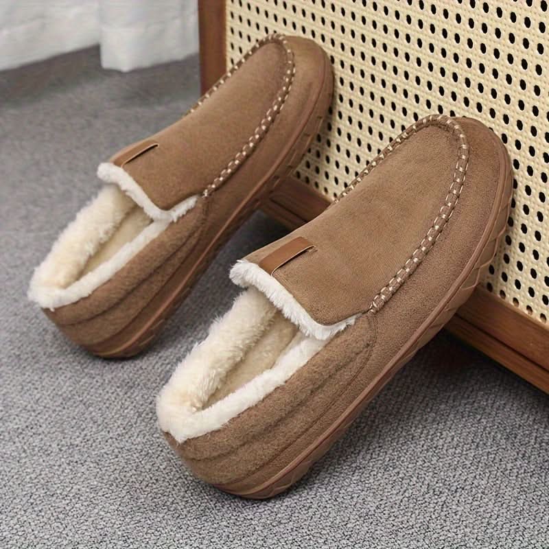 Wool-Feel Indoor Loafer Slippers