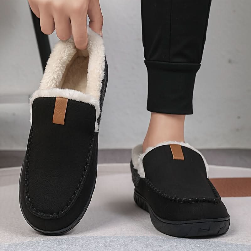 Wool-Feel Indoor Loafer Slippers