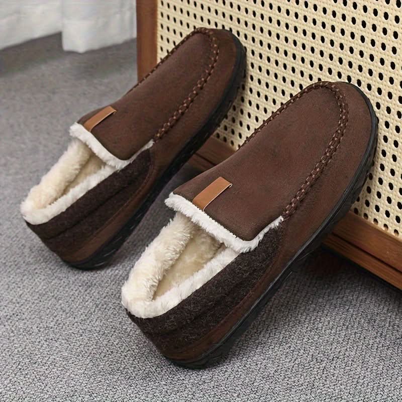 Wool-Feel Indoor Loafer Slippers