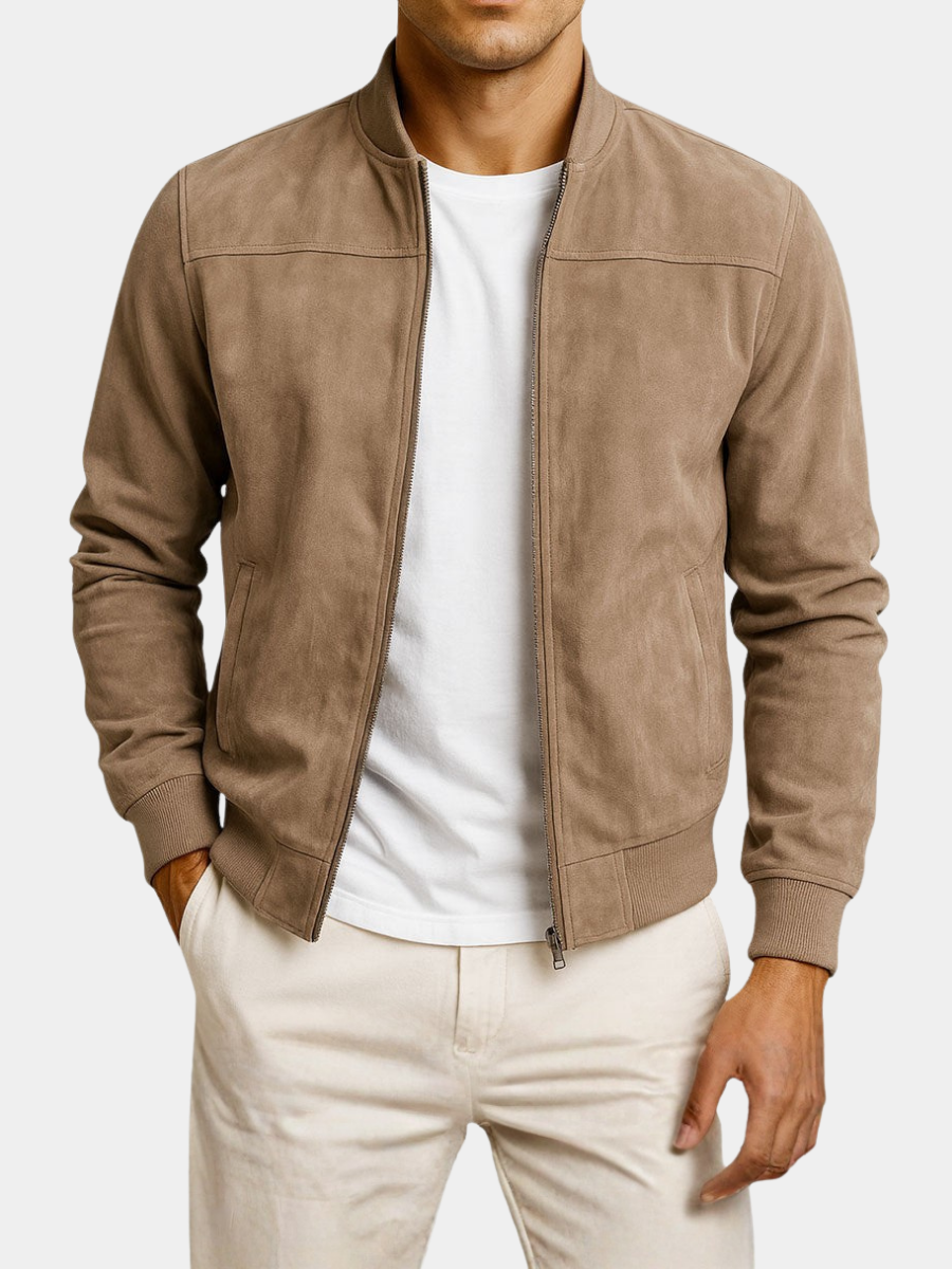 Suede Jacket - Brown, detail