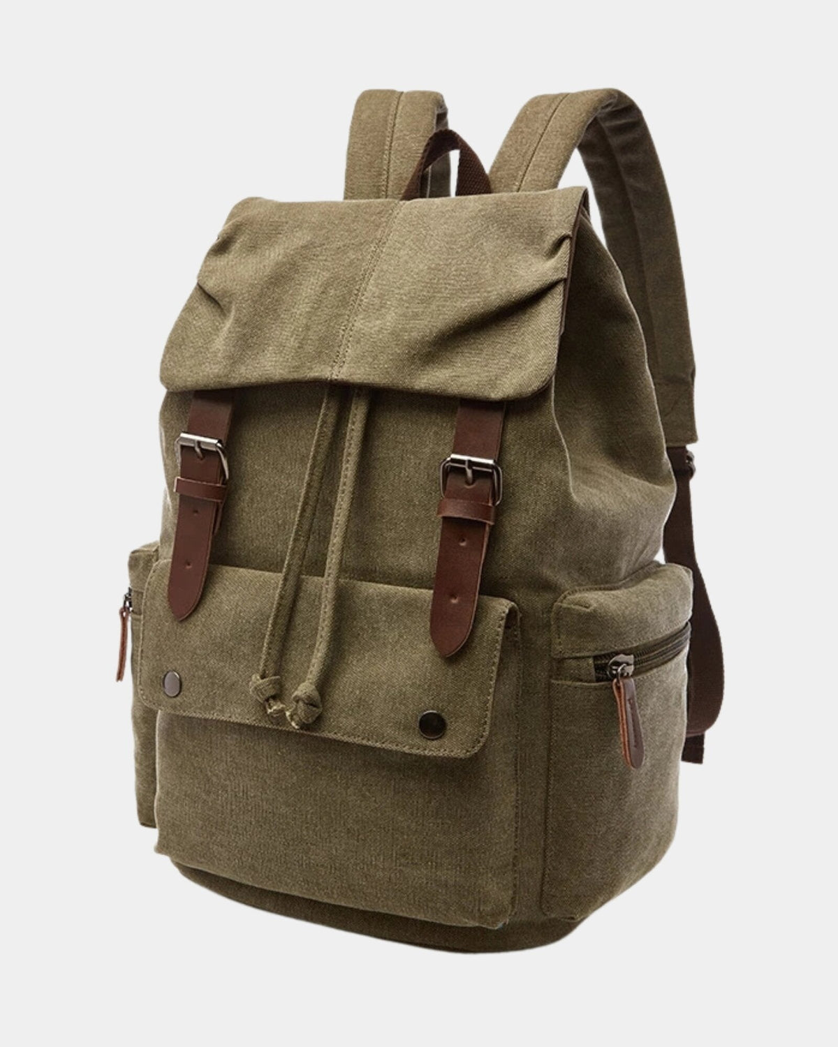 Vintage Canvas Backpack - Army Green