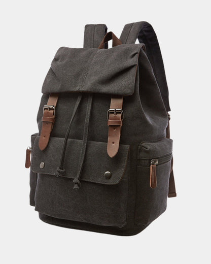 Vintage Canvas Backpack - Black