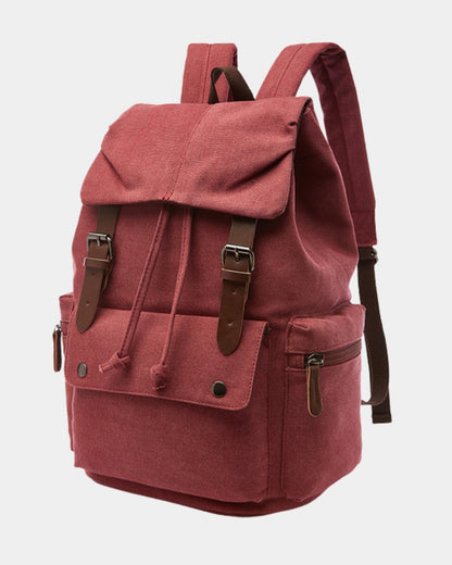 Vintage Canvas Backpack - Red
