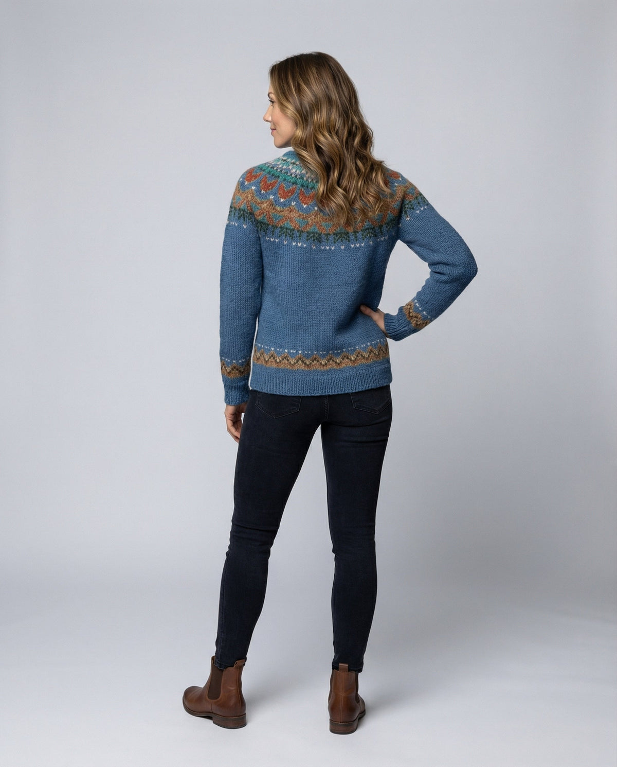 Vintage Icelandic Knit Sweater, back view