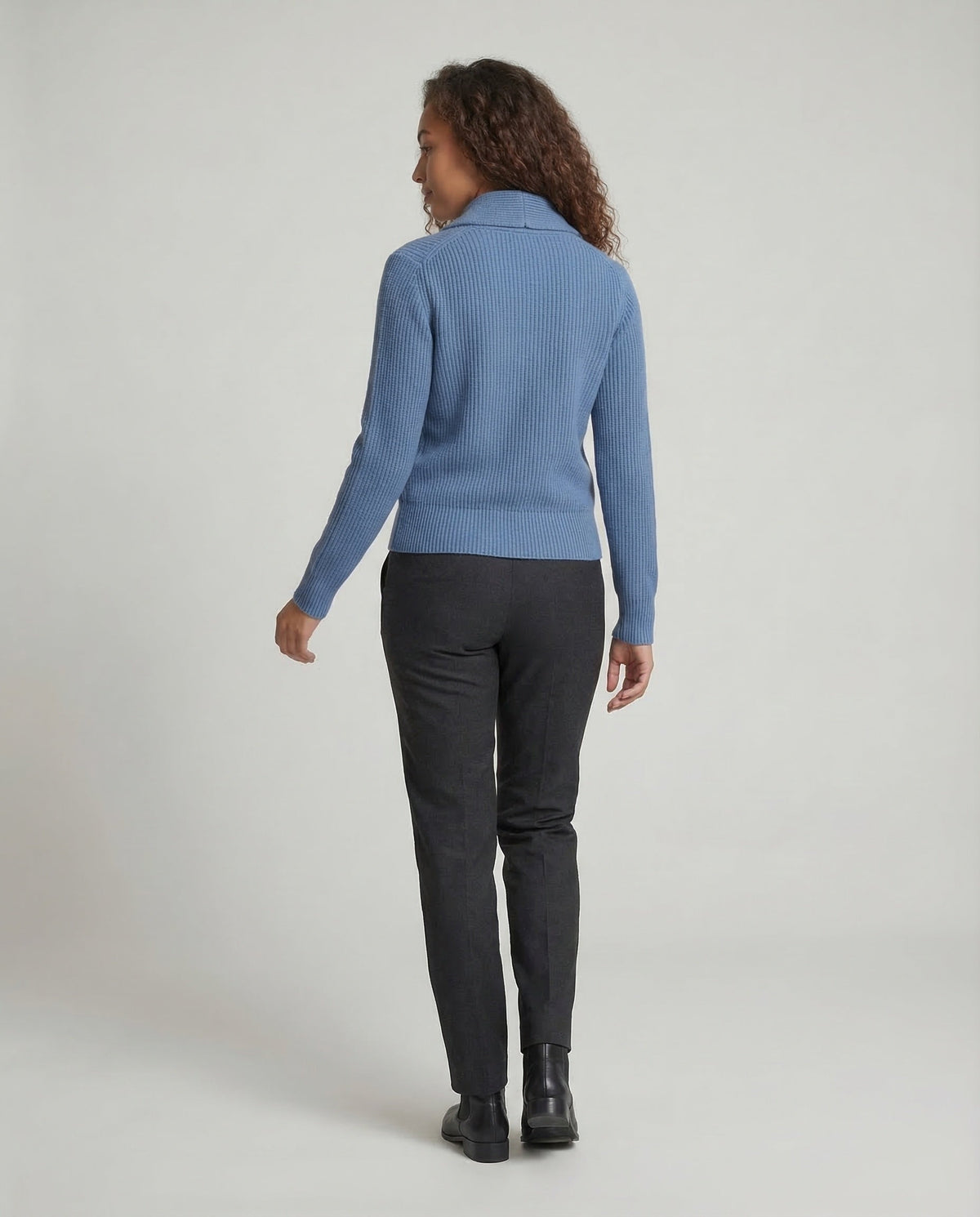 Lapel Collar Knit Cardigan, back view