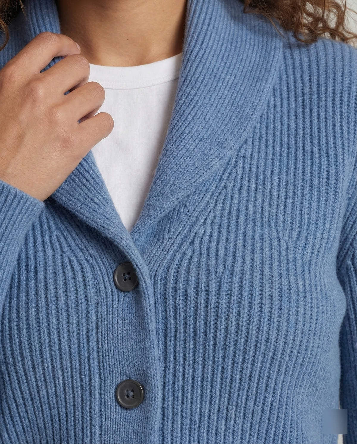 Lapel Collar Knit Cardigan, detail