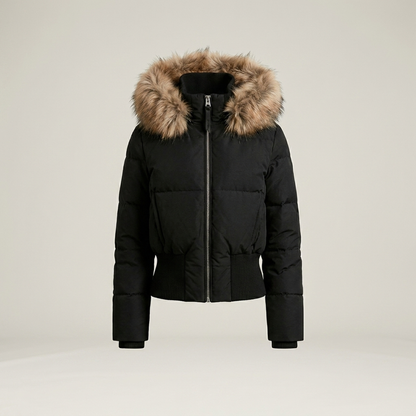 Short Hooded Puffer Jacket - Black