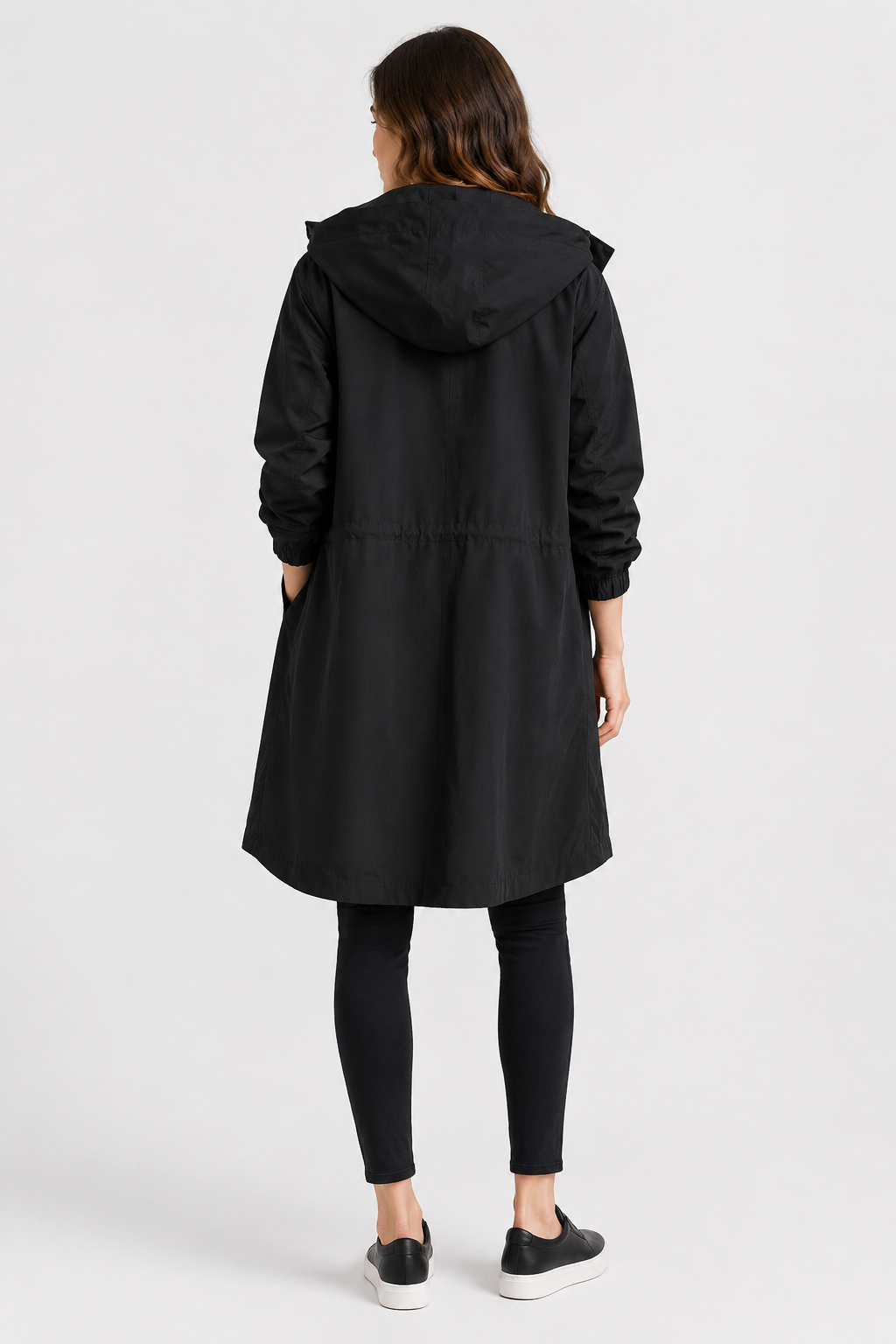 Oversized Button-Front Water Resistant Parka Coat with Hood
