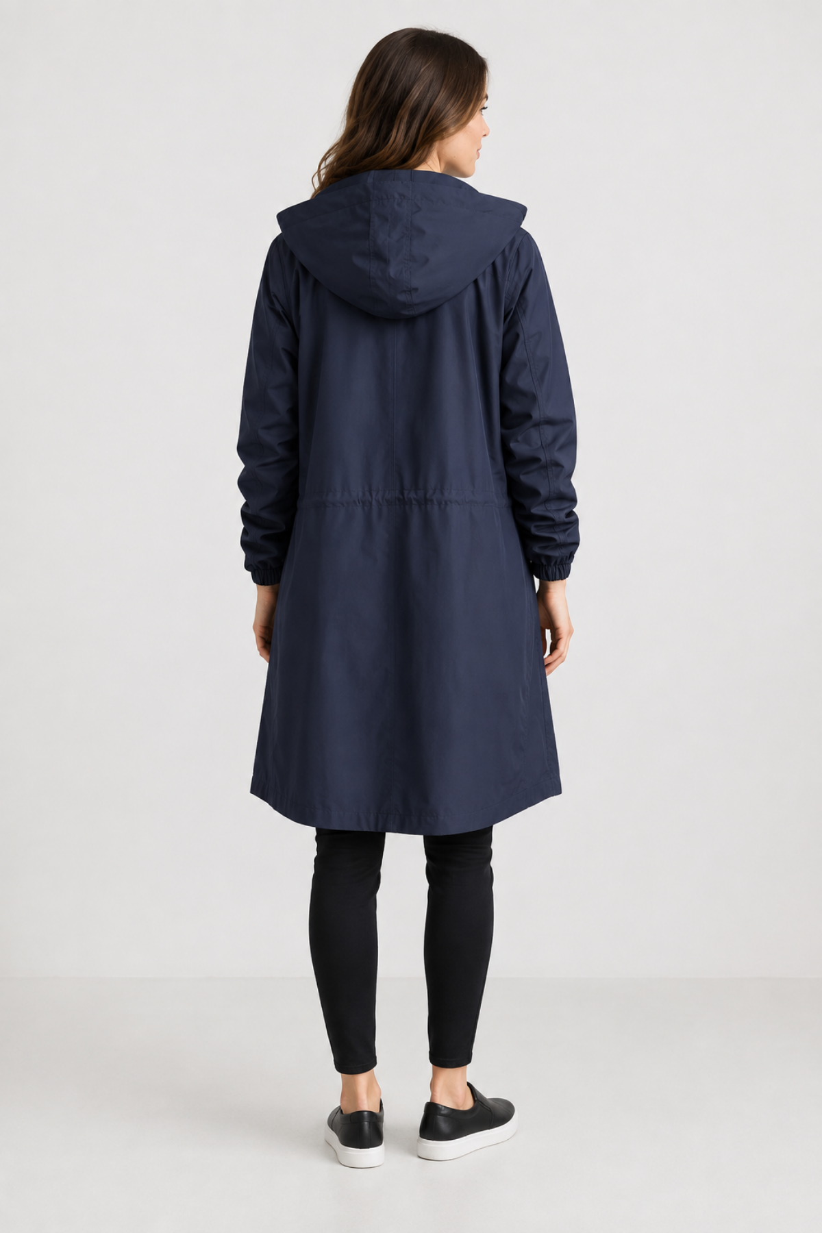 Oversized Button-Front Water Resistant Parka Coat with Hood