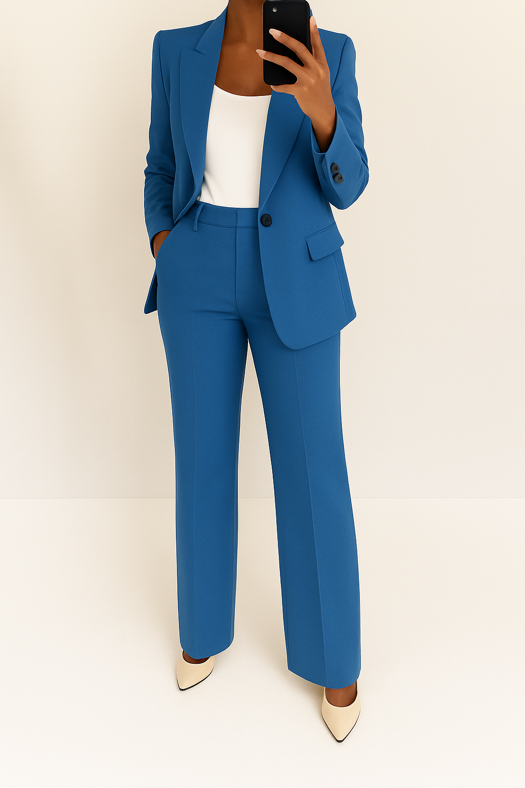 Freya Tailored Blazer & Trouser Suit - Blue