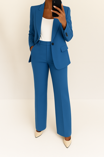 Freya Tailored Blazer & Trouser Suit - Blue