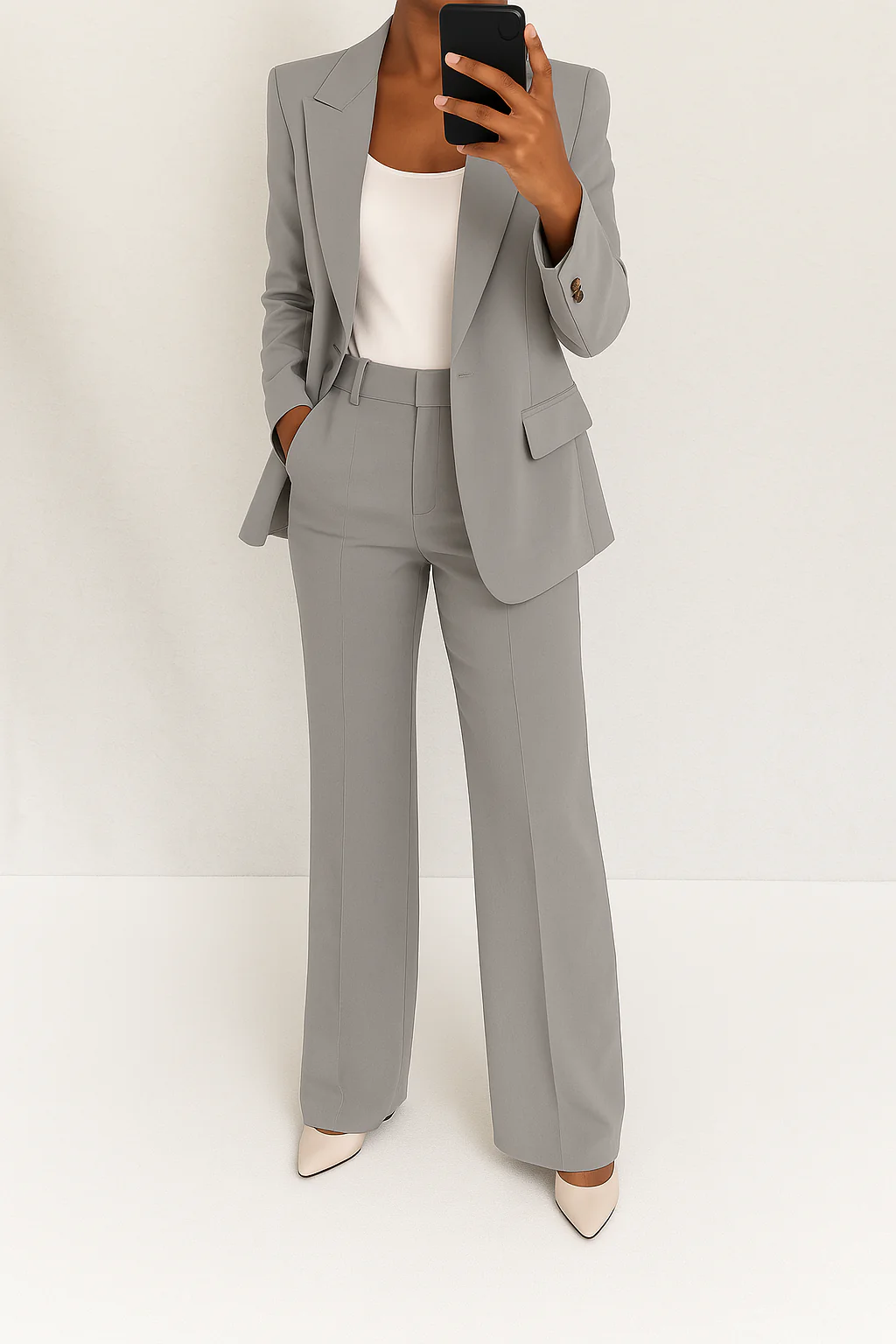 Freya Tailored Blazer & Trouser Suit - Grey