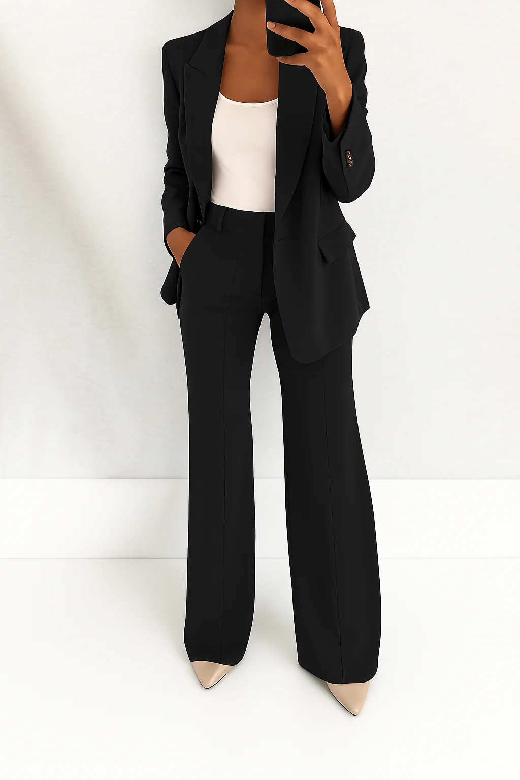 Freya Tailored Blazer & Trouser Suit - Black