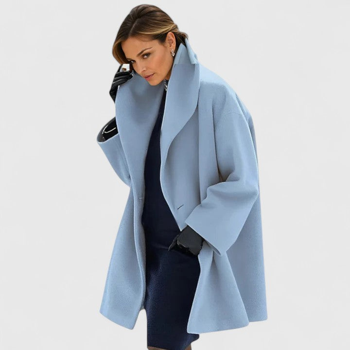 Elegant Windproof Coat - Blue