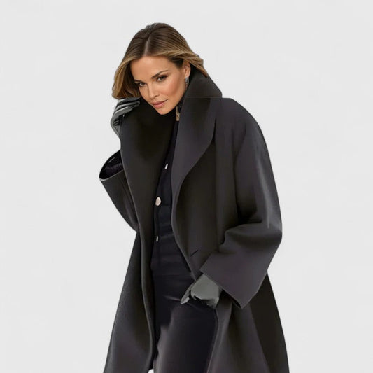 Elegant Windproof Coat - Black